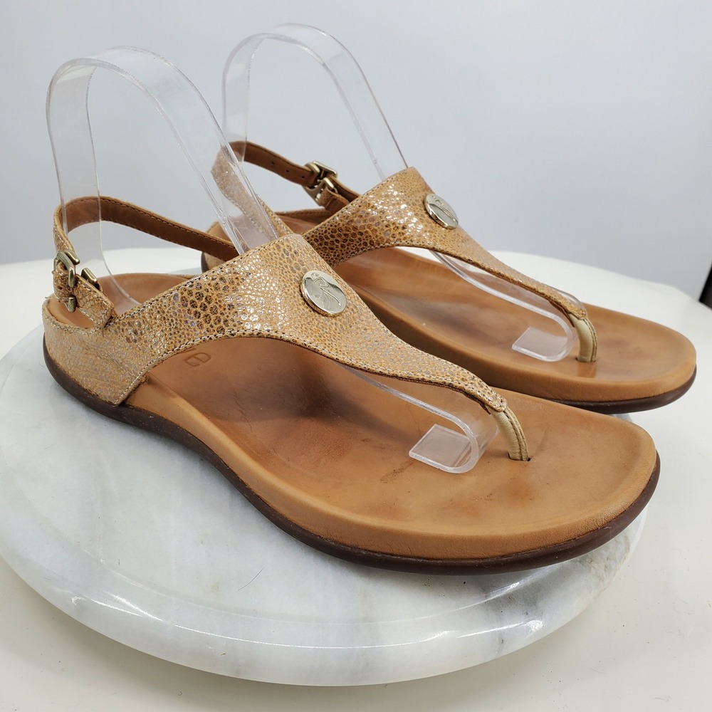 Strive Tropez Metallic Snake‎ Print Comfort Women's Brown Fashion Sandals7.5 8